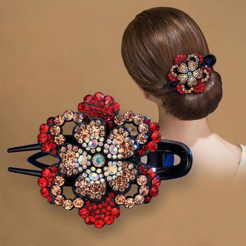 

Заколка-клипса для волос со стразами - Аксессуар для укладки в стиле «акула»