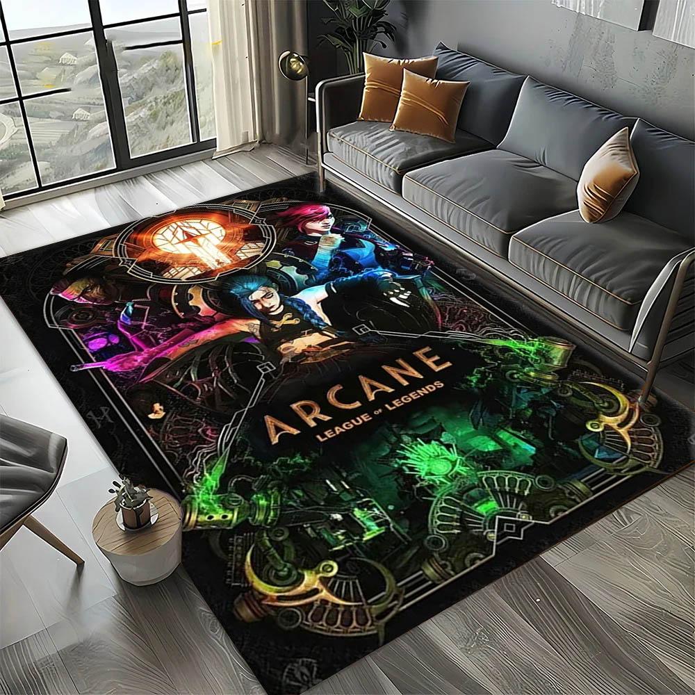 Video Game A-Arcane L-LOL Animation 3D Carpet Rug Art for Room Decor Home Kitchen KidsDoor Gift Kids Area Rug Non-slip Floor Mat