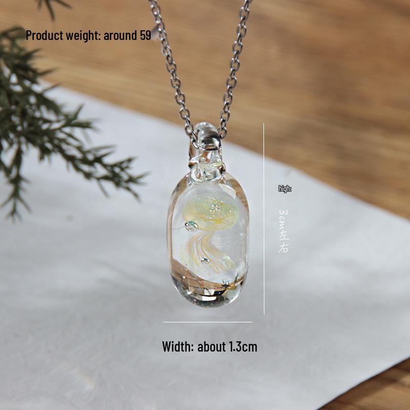 Náhrdelník s medúzou z lapisu lazuli: Dámský ručně vyrobený přívěsek z ryzího stříbra 925 se skleněným křišťálem - Lehký luxusní dárek k narozeninám