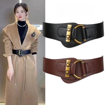 PU Kůže Odnímatelný Pás Stylová Spona Široký Pás Vintage Kabát Šaty Pás Pro Ženy