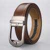 Men'S Two-Layer Cowhide Automatic Buckle Belt, Fake Pin Buckle, Real Cowhide Belt.