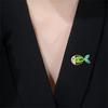 Cute Alloy Fish Cartoon Ocean Animal Brooches for Women Crystal Clothing Cute Lapel Pin Accessories Jewelry