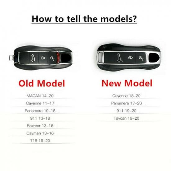 Luxury Gray Green Car Remote Key Case Replace Trim For Porsche Macan Cayenne 911