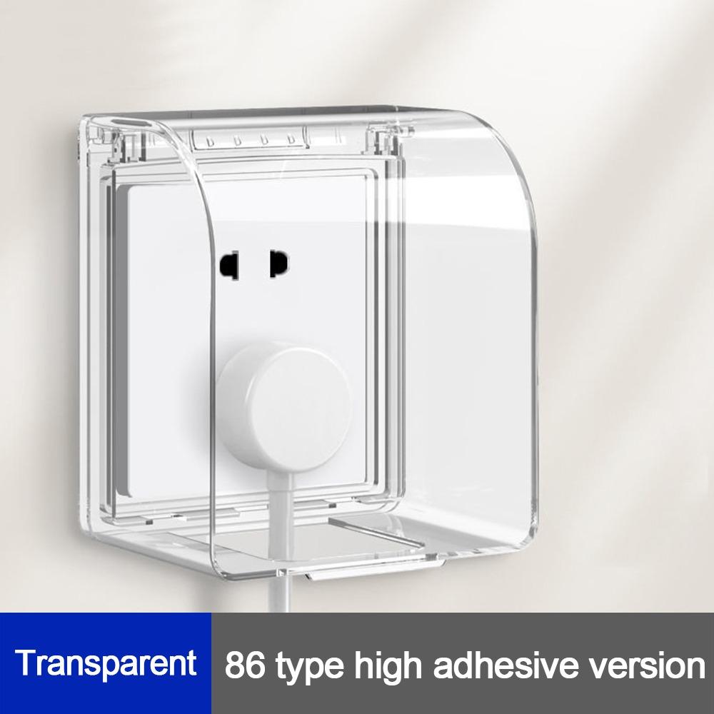 

Wall-mounted Switch Protective Cover Plastic Self-Adhesive Enlarged Socket Waterproof Box 86 Type Protection Socket Wall прозорий