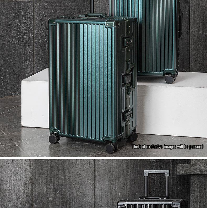 Xingzhi Lv Aluminum Suitcase with Universal Wheels - 20/24/26/28 inch Travel Trolley, Unisex Design