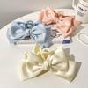New Solid Color Bowknot Hair Clip Double Sided Large Size Hair Claw Clip Elegant Ponytail Holder Women Headwear