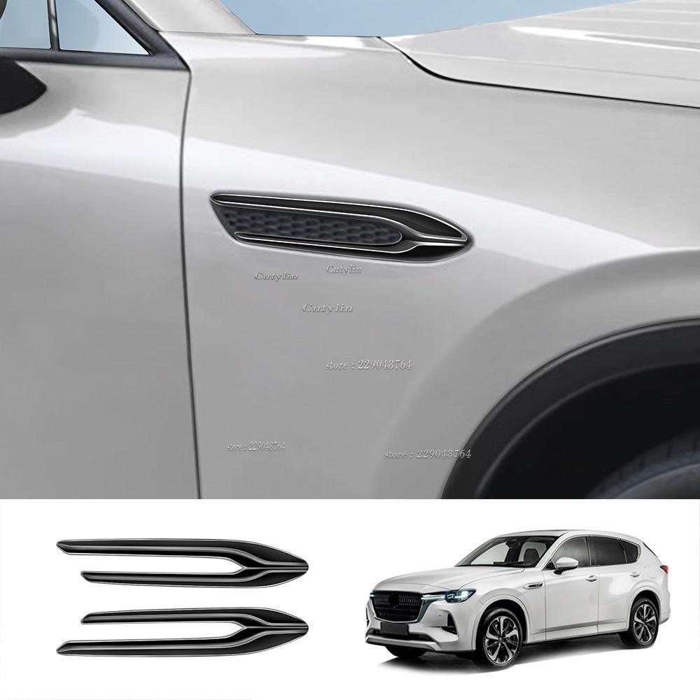 For Mazda CX60 -2024 For cx-80 CX80 2024-2025 Car Shark Gill Fender Side Air Flow Outlet Vent Sticker Trim Decal Car Styling