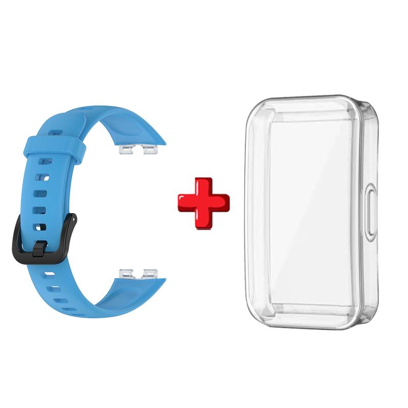 

Silicone Strap For Huawei Band 9 Watchbands Replacement Bracelet Accessories For Huawei Band 8 Screen Protector Case Watchband синий