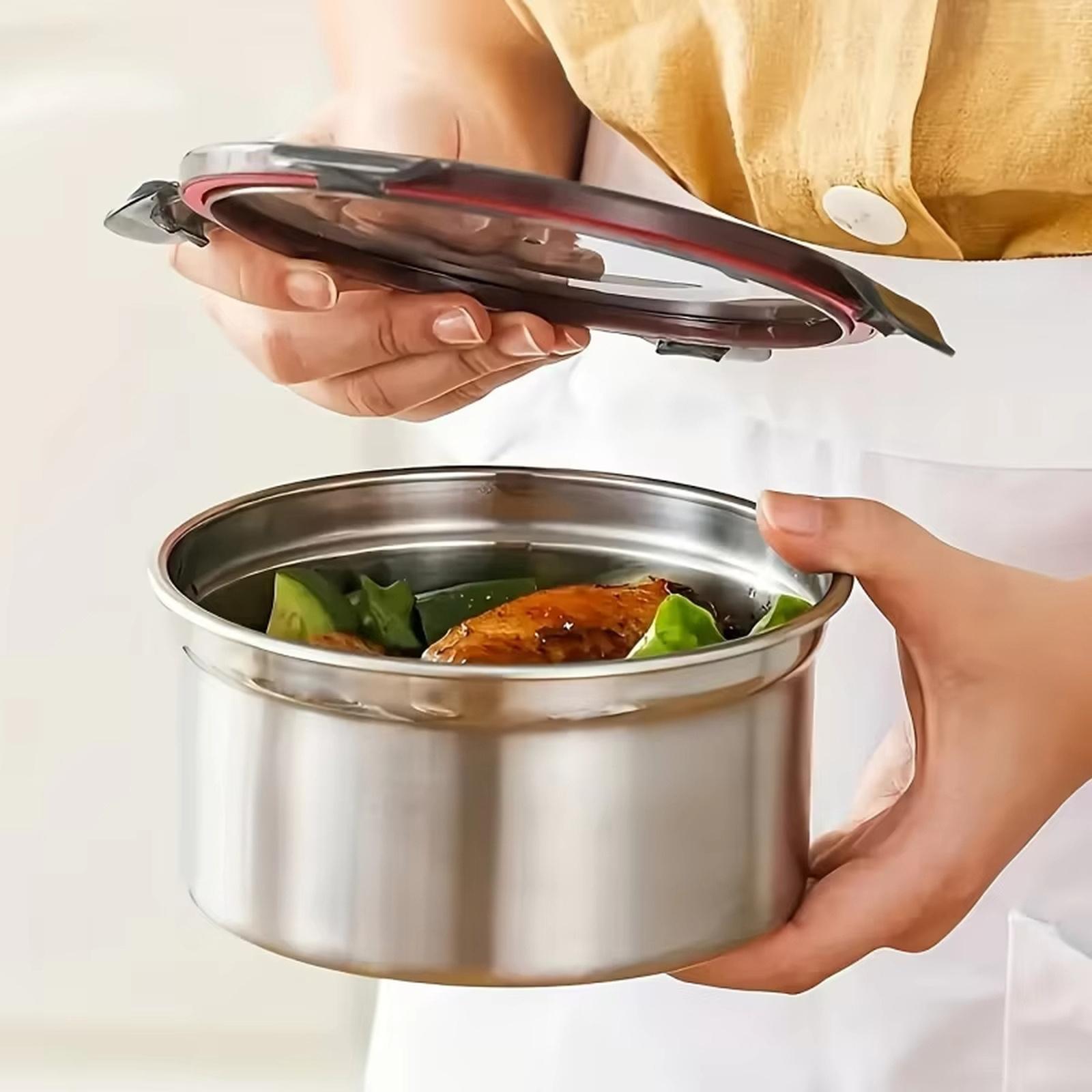 Korean Stainless Steel Food Storage Container Refrigerator Airtight Lunch Box one size чёрный