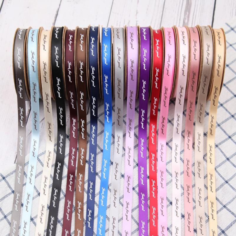 Hot Sale 10mm Just for You Ribbon Florist Gift Box Decoration Ribbon Bow Satin Ribbons for Gift Wrap
