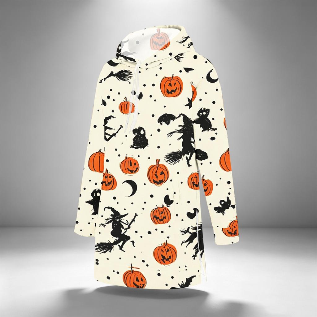 Women's Casual Long Sleeve Halloween Print Hoodie Pullover Top