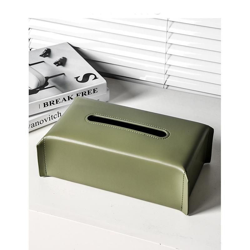 New Woven Tissue Box Leather Napkin Case Luxury Paper Cover Car Living Tissue Paper Holder Desktop Home Tabletop Decoration