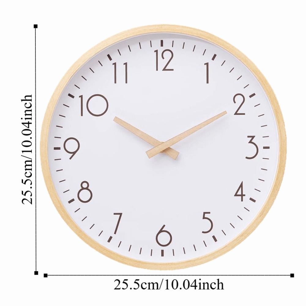 10inch Decorative Wall Clock Nordic Style Silent Scale Clock Wooden Wall Clock  Home Decoration
