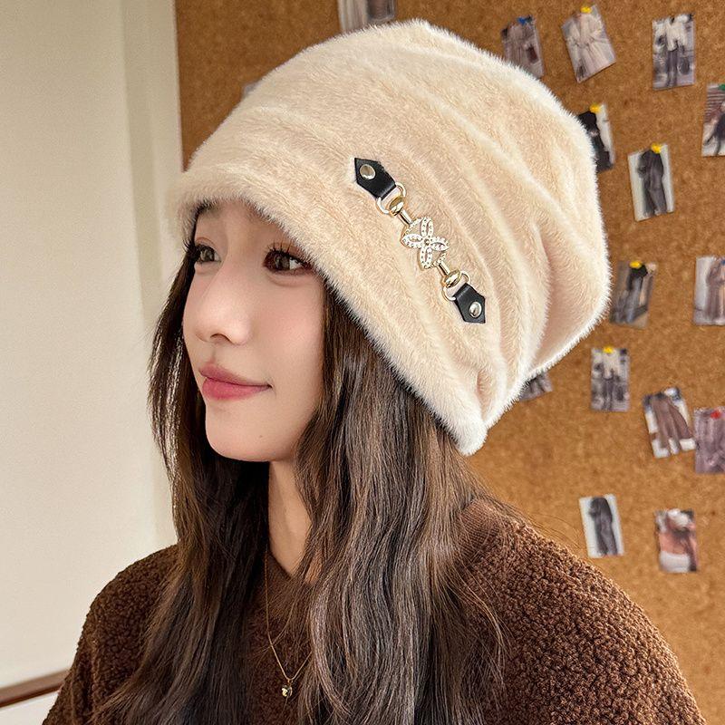 Loose Version Thin Hat Women's Stuffed Outdoor Heattechknitting Hat