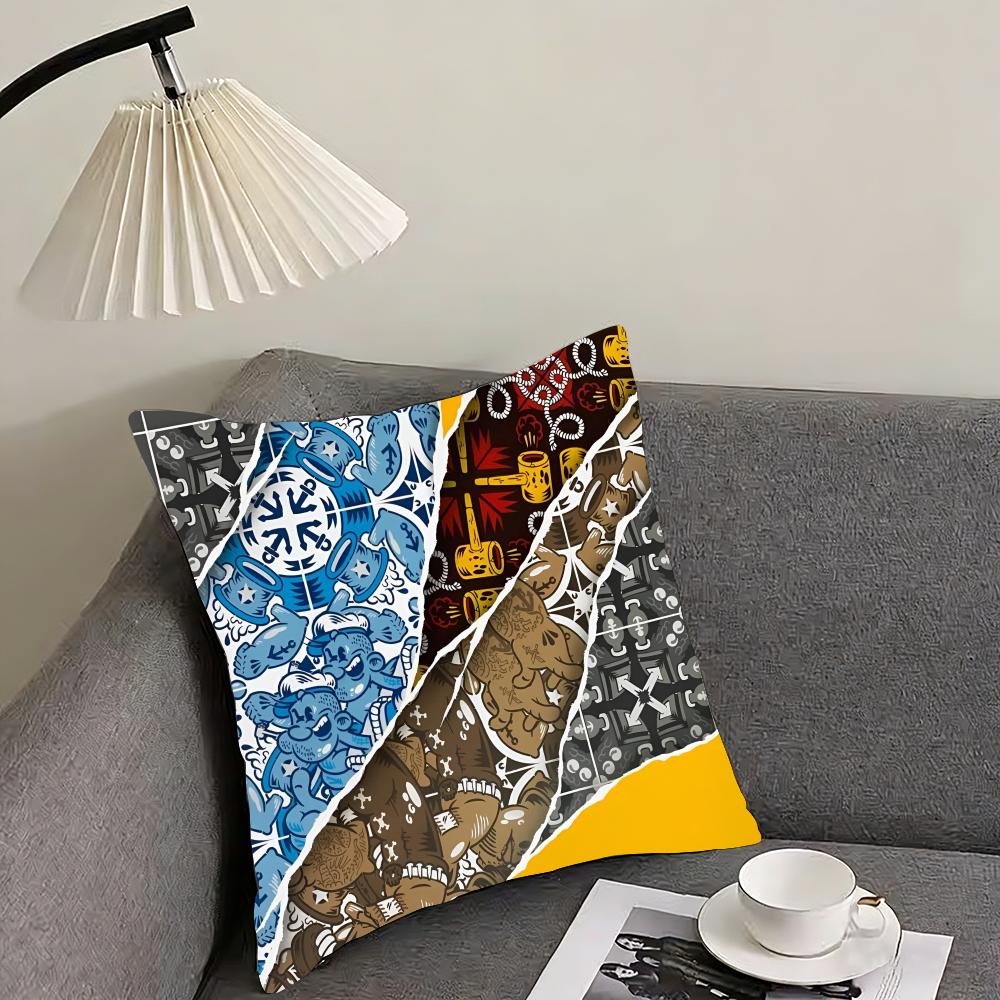 Russian porcelain Cushion Cover Reversible Plush Pillow Cover – For car, sofa, bedroom, perfect as a gift.