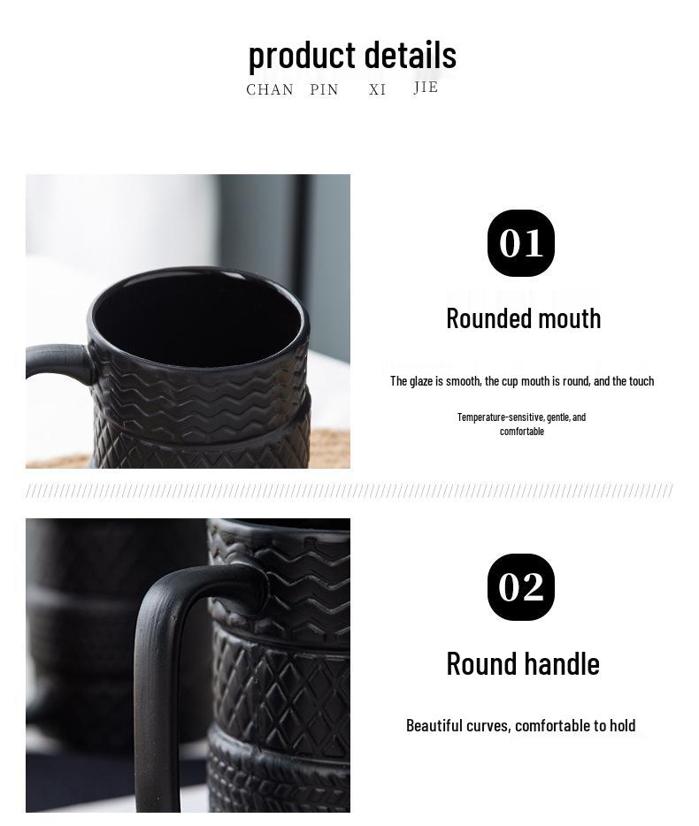 Creative Large Capacity Novelty Ceramic Tire Mug