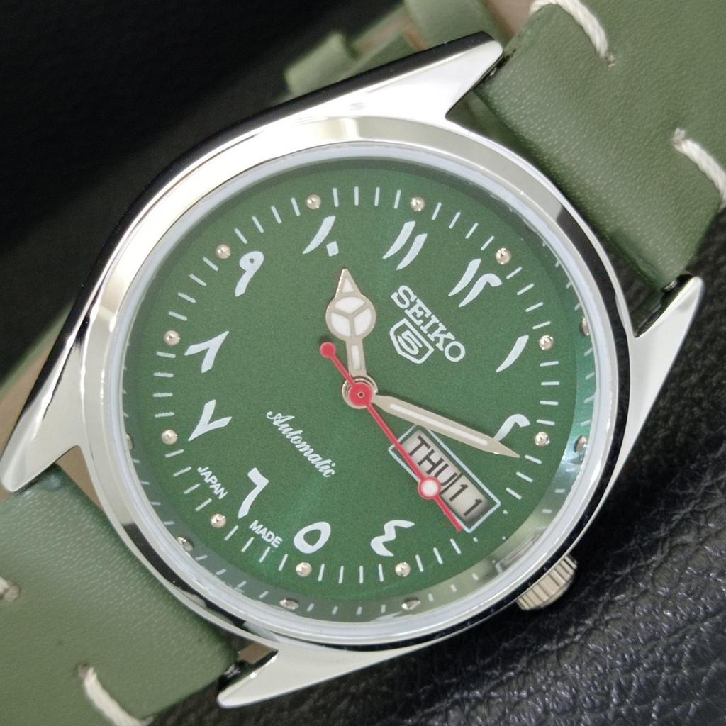 REFURBISHED SEIKO 5 AUTOMATIC 6309A VINTAGE JAPAN MENS GREEN WATCH a441263-4 Sk-a441263