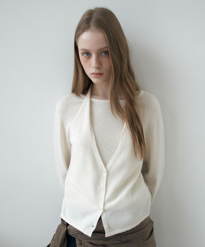 AHWE Halter Slit Knit_Ivory