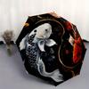 "Yin Yang Koi Fish Circular  Decor"Umbrella, Portable 3-Fold Compact Umbrella for Men & Women ES42