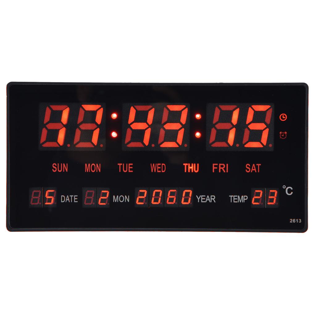 LED digitální nástěnné hodiny Jednoduchý digitální nástěnný kalendář LED stolní hodiny do ložnice Noční kancelář