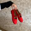 French retro suede ballet single shoes women's 2025 autumn new Korean version one-word strap flat Mary Jane women's shoes