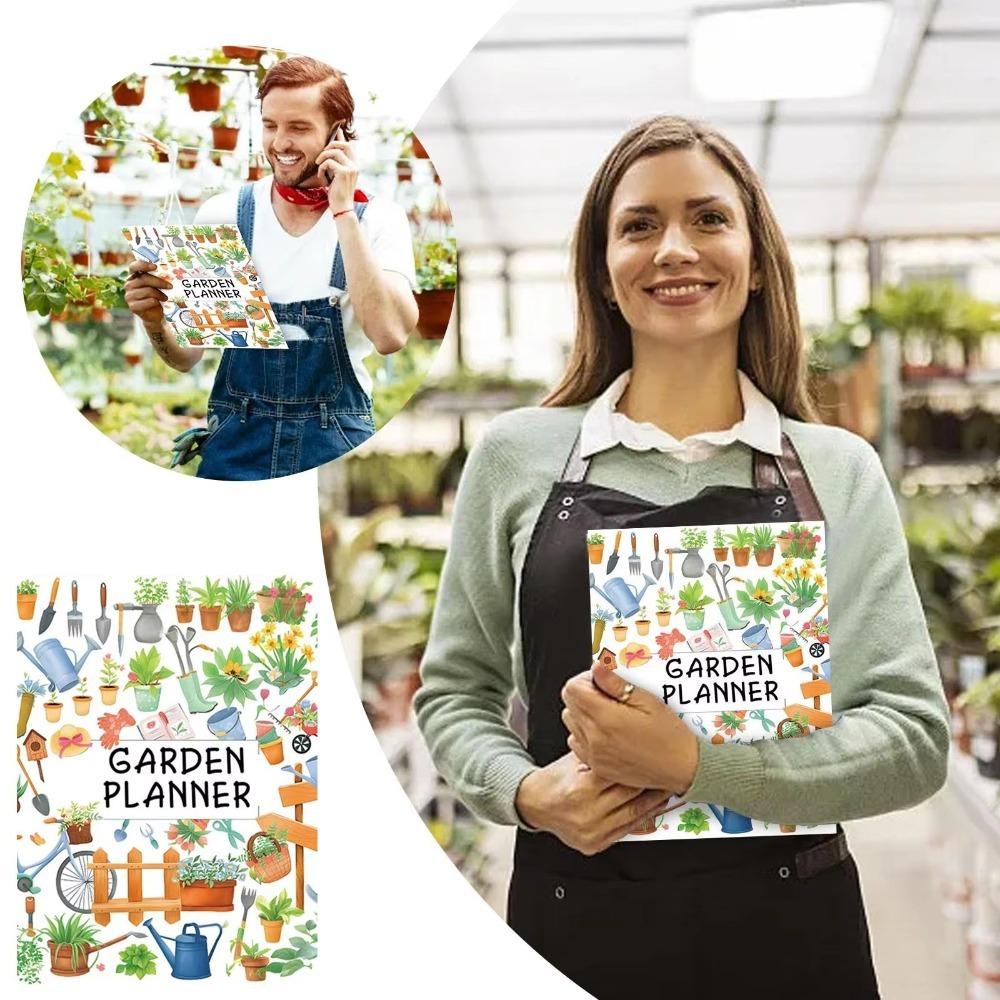 Paper Floral Garden Planner Colorful Horticultural Record Plant Care Checklist  For Home Gardeners