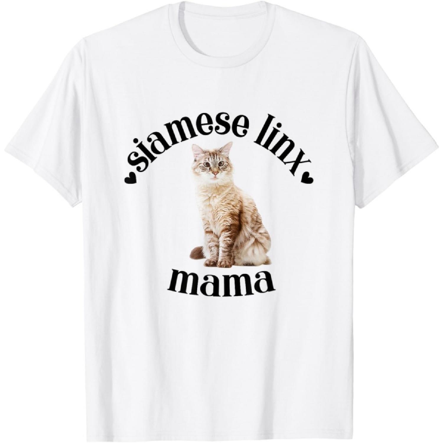 Siamese Lynx Mama Cute Lynx Point Siamese Cat Mom Cat Lady T-Shirt S