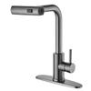 Hot Cold Water Mixer Tap with Pull Spray Waterfall Kitchen Faucet 360 Degree Rotation  Single Handle