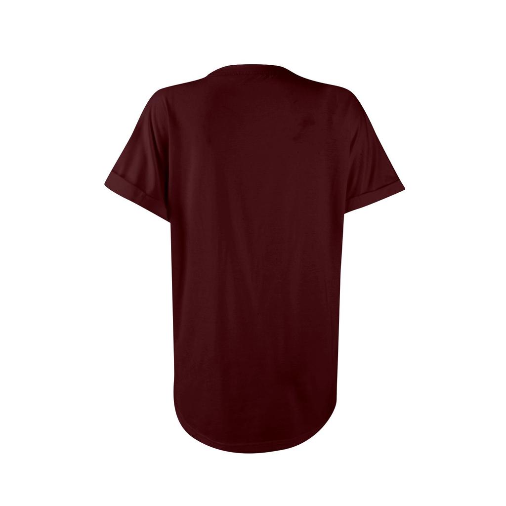 Women's Casual Fashion Round Neck Rolled Hem Short Sleeve Floral Top