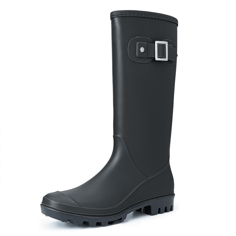 Waterproof Rain Boots Women Adult High Tube Buckle Long Tube Water Shoes Autumn
