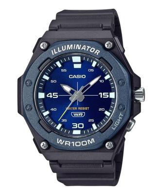 Štandardný analógový remienok zo živice modrý ciferník Quartz MW-620H-2AV 100M pánske hodinky