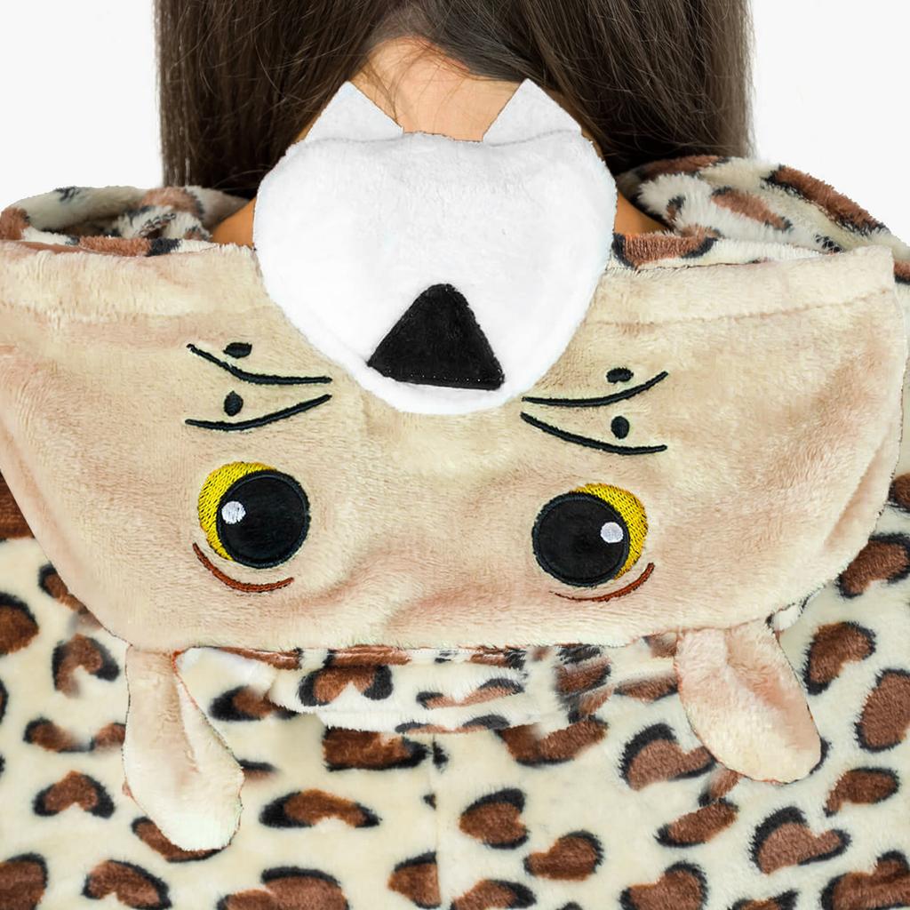 Onesie Kigurumi Costume Cheetah Warm Pajamas Disguise Jumpsuit Zipper L