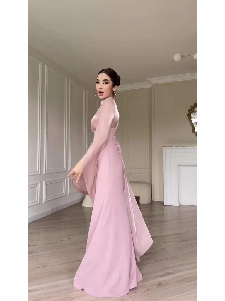 2025 Spring Elegant Long-Sleeve Silky Dress