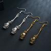 Punk Inspired Skull Jewelry Set Fashionable Bracelet Earrings Rings Halloween Accessories for Fashion Enthusiasts