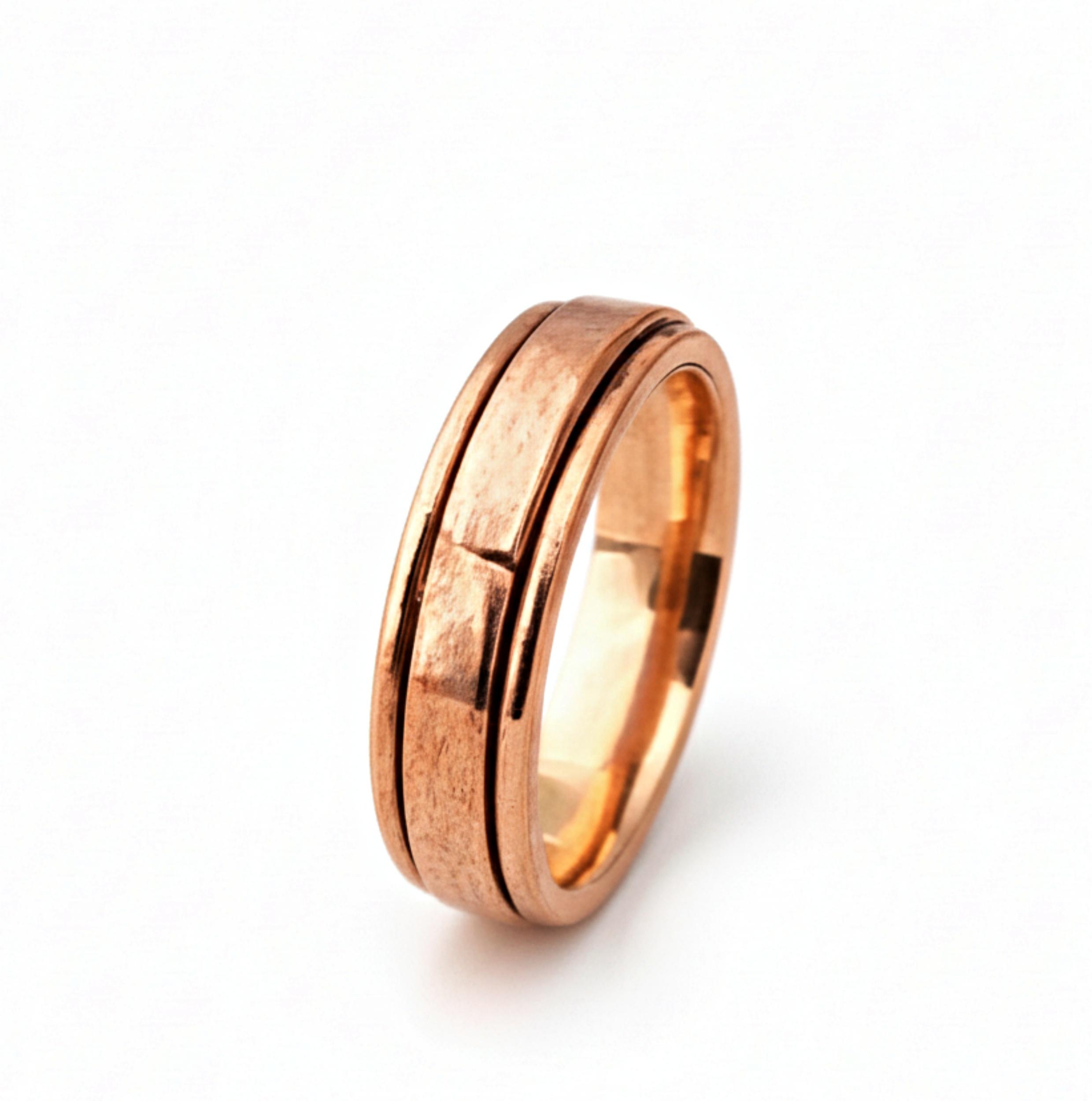 

Кольцо-спиннер из чистой меди, Минималистичное кольцо-непоседа, Вращающееся украшение для снятия тревоги 12 медный