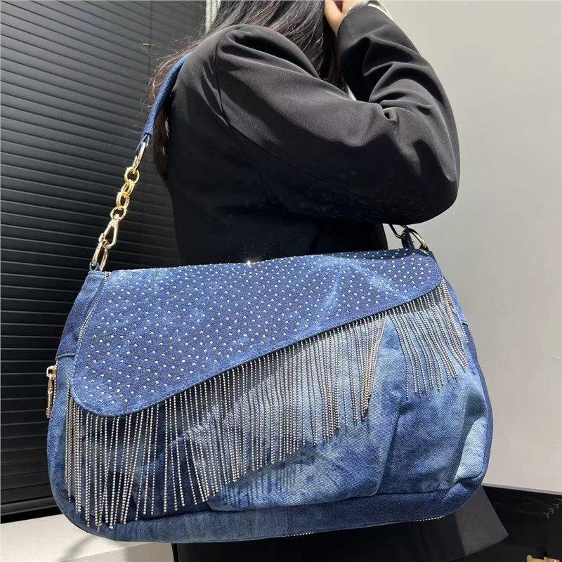 Women'S Gypsy Denim Shoulder Bag Niche Design Light Luxury Japanese And Korean Crossbody Handbag