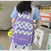 Korean Style Plaid Backpack Set for Students & Travel