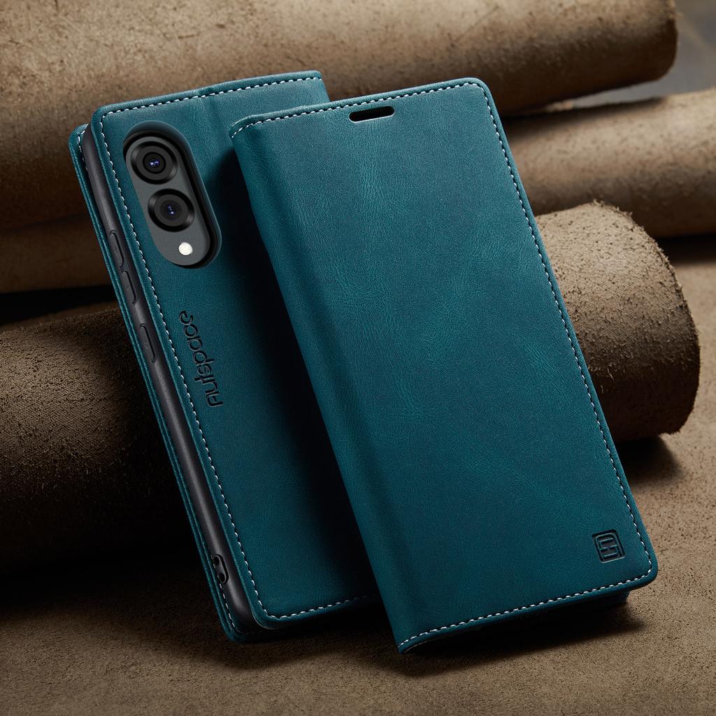 For Samsung Galaxy S25 Edge Wallet Case AUTSPACE A01 Leather Stand Cover with RFID Blocking Card Holder