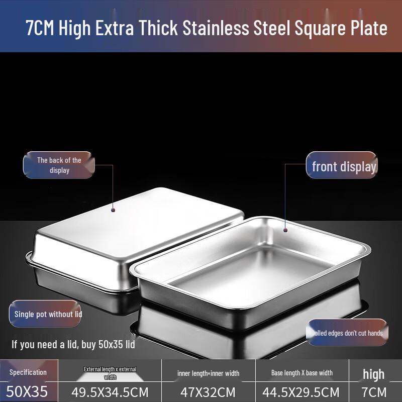 

Extra Large Stainless Steel 2/1 GN Food Pan