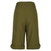 Women's Summer Fashion Color Elastic Waist Cotton Linen Five Quarter Pants Casual Loose Rolled Edge Pocket Shorts