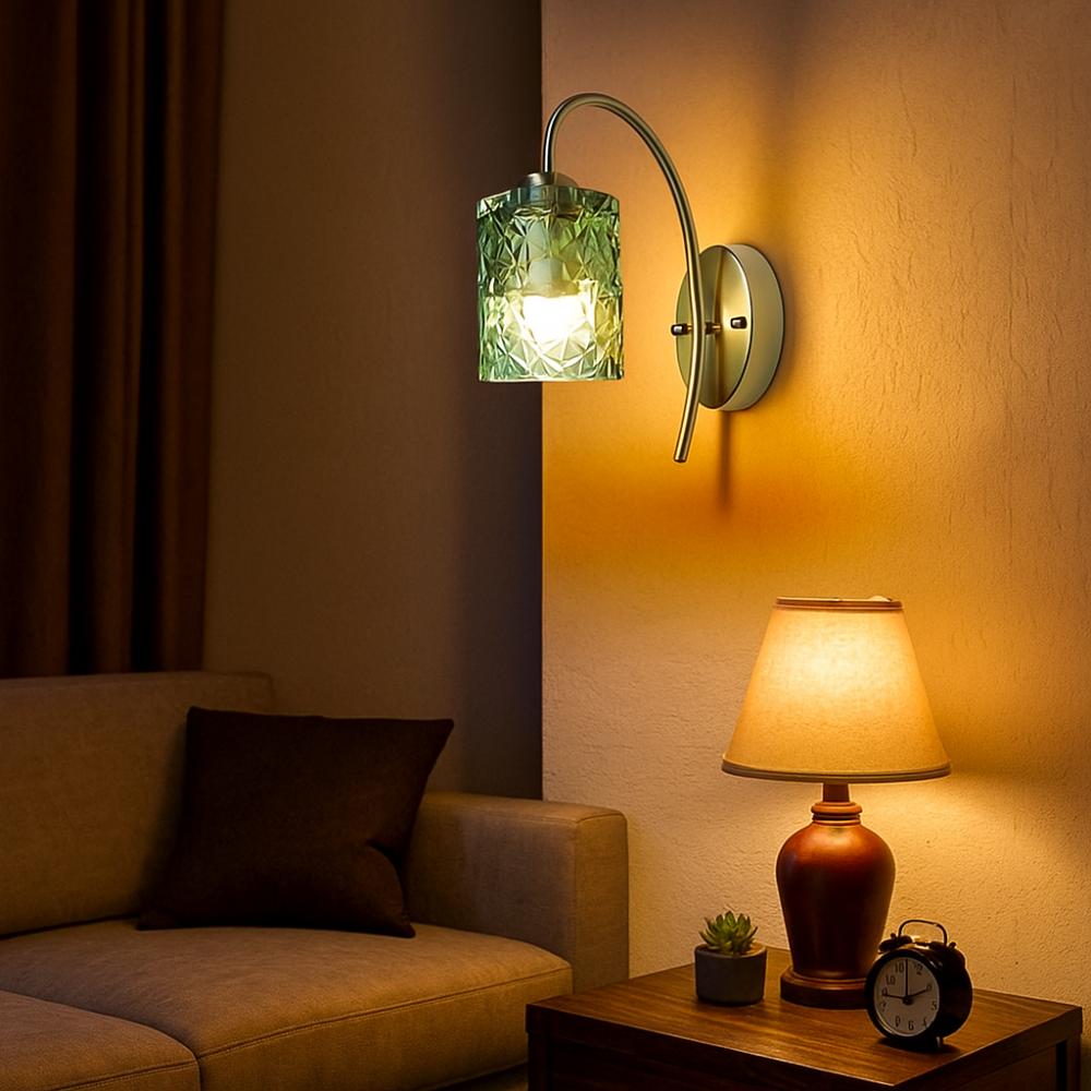 360° Adjustable LED Wall Light Starry Glass Shade Rotatable Wall Light  Home Decor