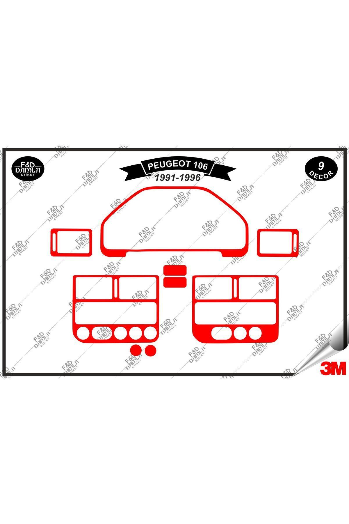 

Peugeot 106 1991-1996 Torpido Konsol Trim Göğüs Maun Kaplama Set 9 Parça Kırmızı