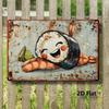 Cartoon Sushi Metal Sign Retro Wall Decor 8x12 Inch Durable Iron Art for Kitchen Home Room