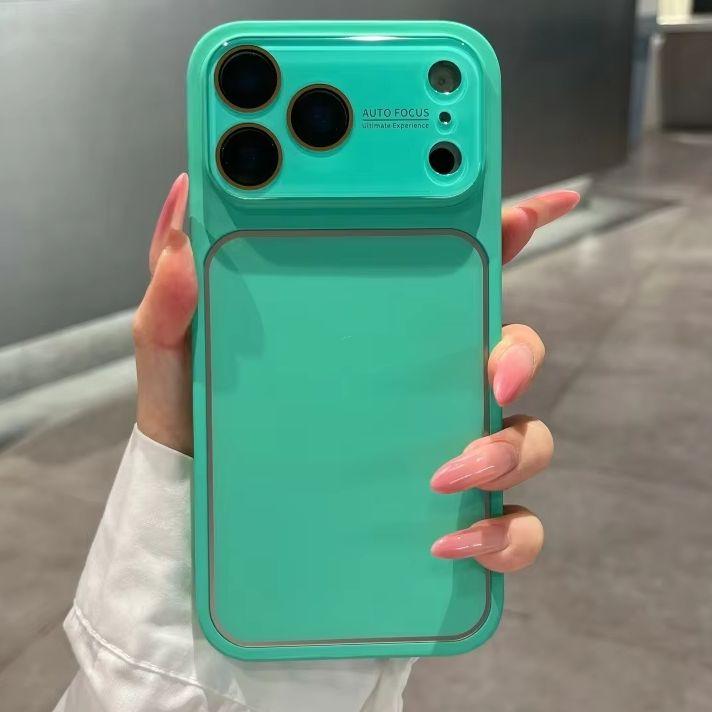 Luxury Shockproof Large Window AG Case for 17 16 15 14 13 Pro Max Crystal Camera Bumper Armor Protective Back Cool Cover