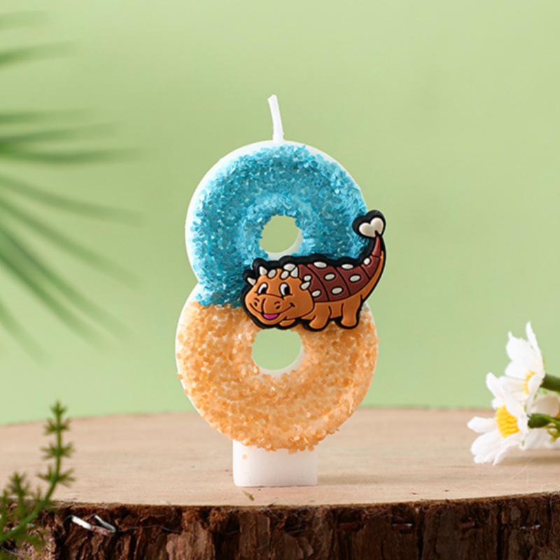 Creative Digital Birthday Candles - Cartoon Characters for Children's Cake Decoration