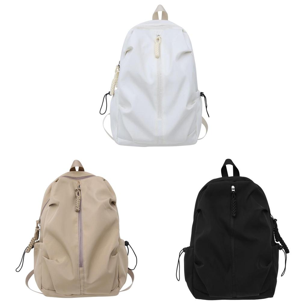 Nylon Student Backpack With Multiple Pockets For Daily Use