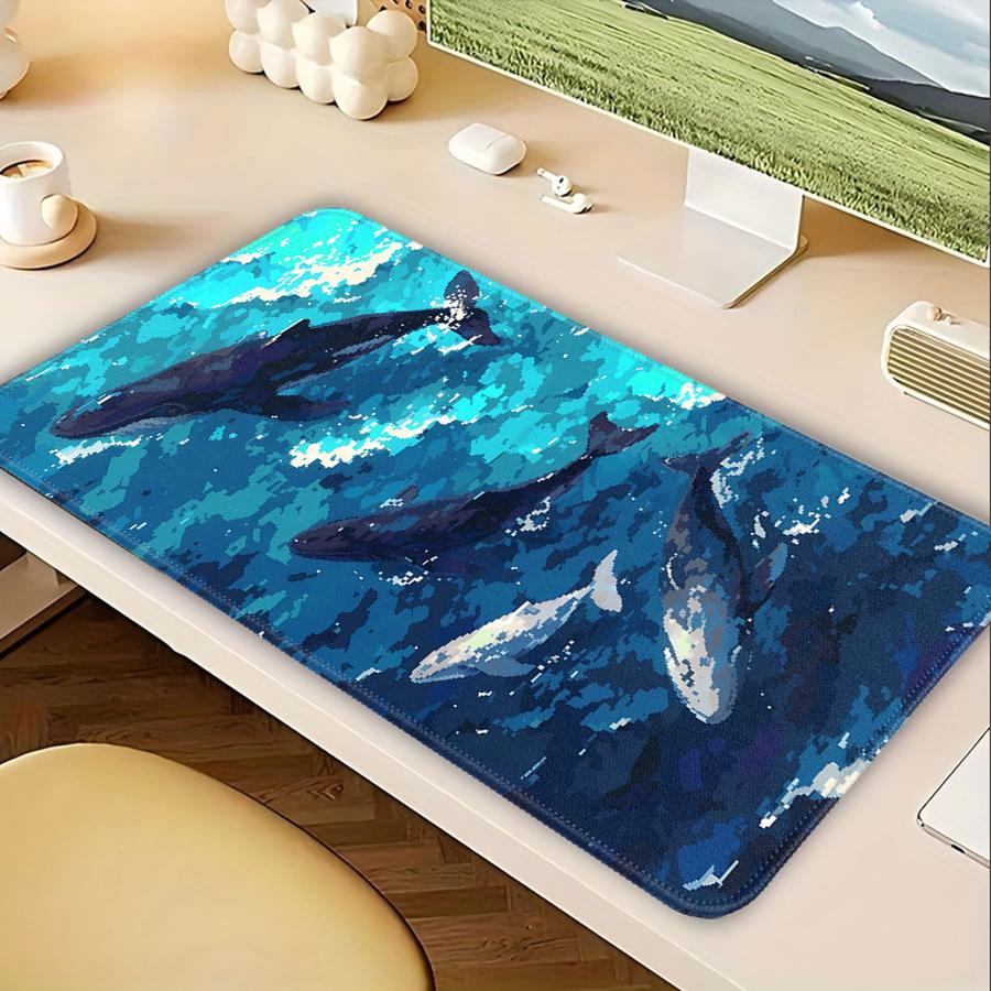 

Deep Sea Blue Fish Mouse Pad Computer Laptop Pad Desk accessories Keyboard Mouse Pad Game Console Pad office Pad Anti slip 220x180x2mm
