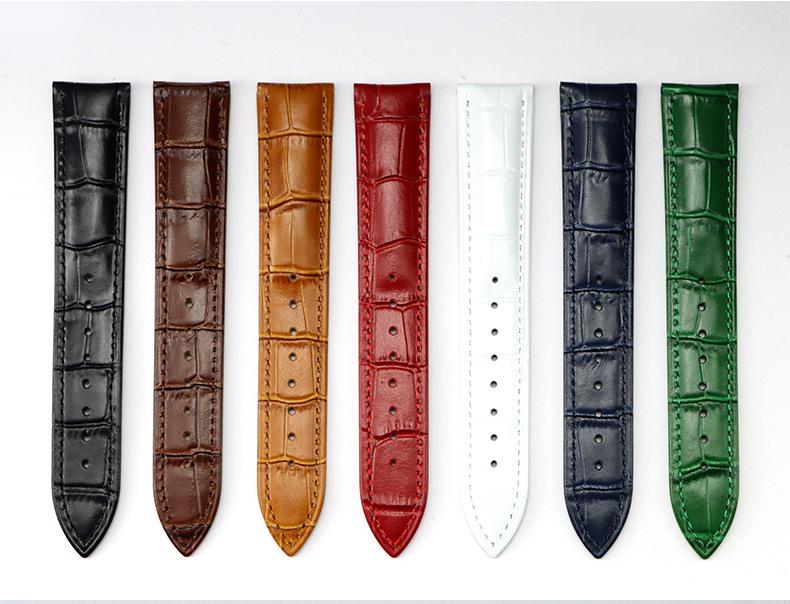 Buntes echtes Lederarmband für Herren und Damen, erste Schicht Rindsleder, 12-22 mm, Dornschließe