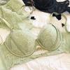 1 Set/French Fashion Women Underwear Set Thin Cup Comfort Bra Set Sexy Lace Flowers Embroidery Lingerie Hollow Push Up Brassiere