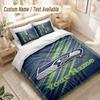 Benutzerdefinierter Name Bettwäsche-Set 3 Teile Seattle Seahawks Druck Bettbezug + 2 Kissenbezüge Weiche Bettdekoration
